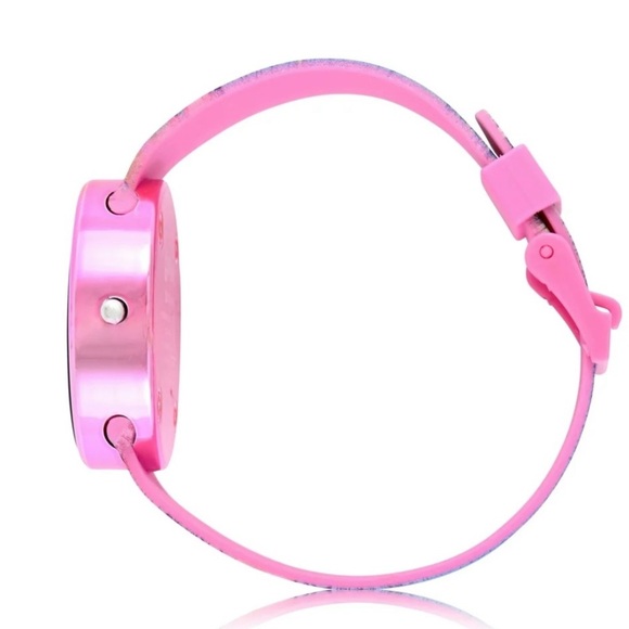 BarbieGirl's Children's LED Watch with Round Case and Printed Silicone Strap - Picture 2 of 5